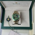 Rolex Submariner Inspired Luxury Watch Golden and Green