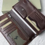 Ferrari Inspired Genuine Leather Brown Long Wallet