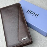 Boss Genuine Leather Brown Long Wallet
