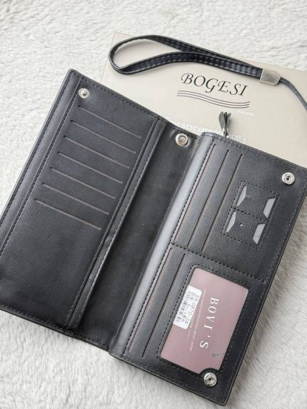 BOGESI Black Long Wallet