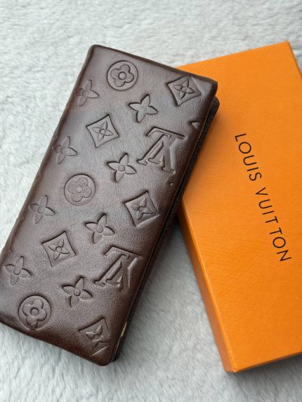 Louis Vuitton(LV) Inspired Genuine Leather Brown Long Wallet