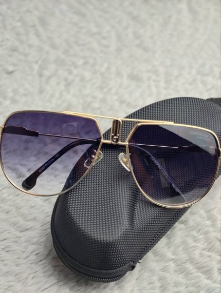 Carrera-Inspired Gold Metal Aviator Sunglasses