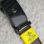 CK Inspired Premium Leather Belt – Brown & Black Edition