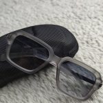 Moscot Inspired Transparent Grey Square Sunglasses