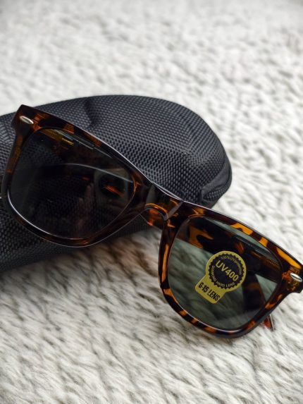 Premium Tortoiseshell UV400 Square Frame Sunglasses