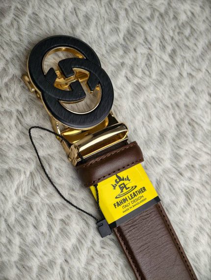Premium Double G Black & Gold Designer-Inspired Leather Belt (Copy)
