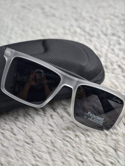 Premium Transparent Grey Polarized Square Sunglasses