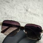 Fendi-Inspired Gold Frame Square Aviator Sunglasses