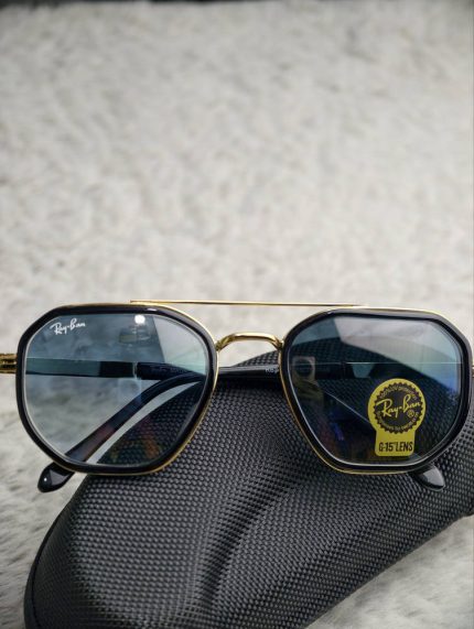 Ray-Ban Inspired Gold Frame G-15 Lens Sunglasses