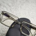 MOSCOT Transparent Grey Square Eyeglasses
