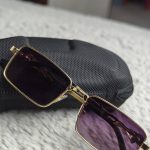 Premium Gold Frame Purple Lens Square Sunglasses