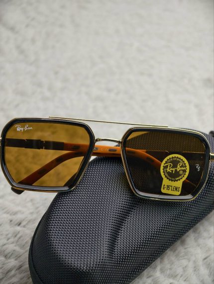 Ray-Ban Inspired Gold & Brown G-15 Lens Sunglasses