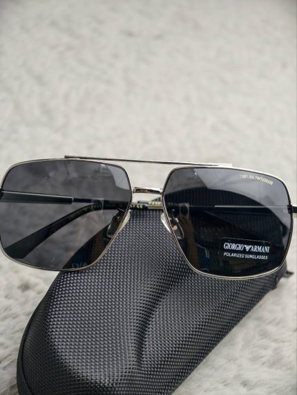 Giorgio Armani Inspired Black Polarized Aviator Sunglasses