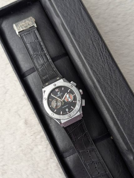 Hublot Big Bang Inspired Chronograph Automatic Watch – Silver Black Edition (Copy)