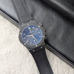 Hublot Big Bang Inspired Blue Dial Watch – Black Edition (Copy)