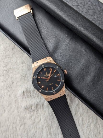 Hublot Classic Fusion Inspired Watch – Rose Gold Black Edition (Copy)