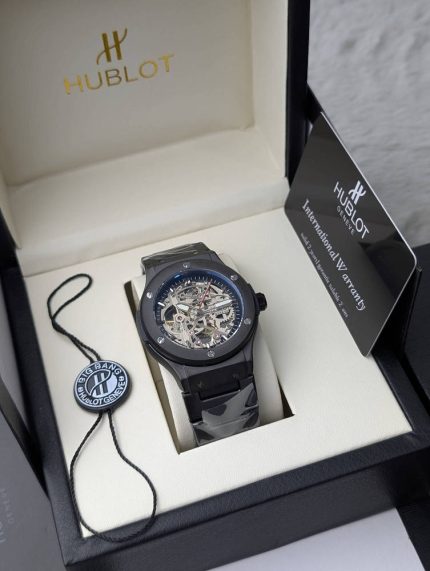 Hublot Big Bang Inspired Skeleton Automatic Watch – Black Edition(Copy)