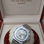 Patek Philippe Nautilus Inspired Annual Calendar Moonphase Watch – Silver Edition (Copy)