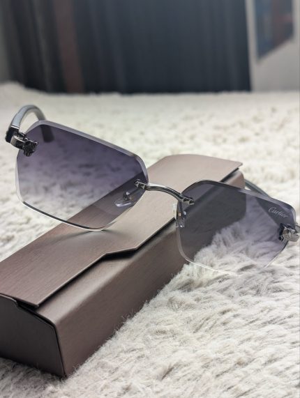 Cartier Rimless Sunglasses – Purple Gradient Lens