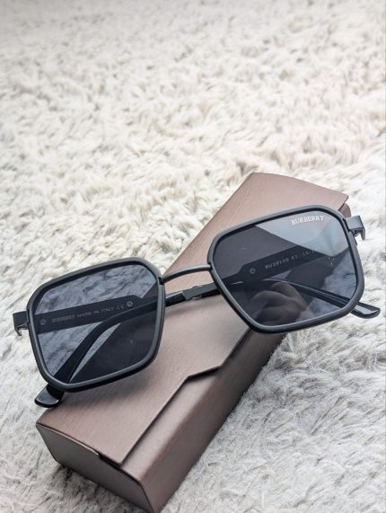 BURBERRY Matte Black Square Sunglasses