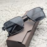 BALMAIN Black & Silver Square Sunglasses