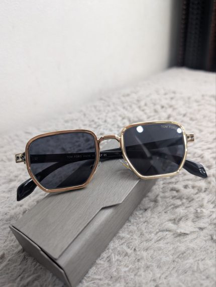 TOM FORD Gold & Black Geometric Sunglasses