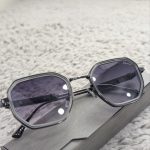 CARTIER Gunmetal & Grey Geometric Sunglasses