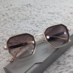 CARTIER Gold & Brown Geometric Sunglasses