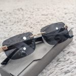 MAYBACH Rimless Gold & Black Geometric Sunglasses