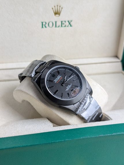 ROLEX Matte Black Custom-Style Milgauss Watch (Including Presentation Box)
