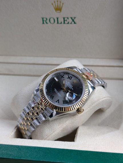 ROLEX Two-Tone Datejust-Style Watch with Slate Roman Dial (Including Orginal Presentation Box)