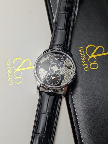 Jacob & Co. "Astronomia Tourbillon" Silver-Tone World Map Watch (Decorative Functions)
