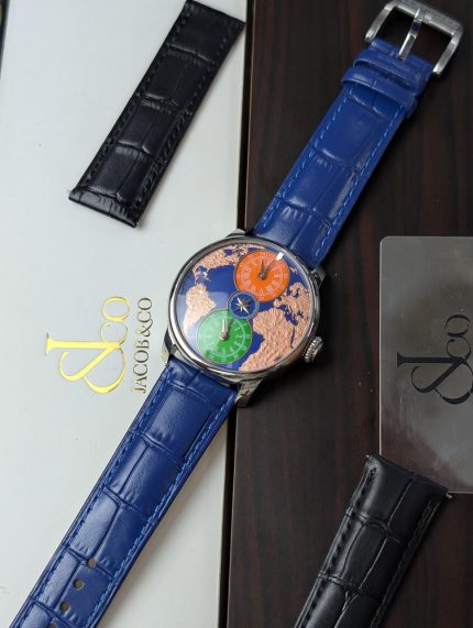 Jacob & Co. World Map Dual-Time Watch – Blue & Multicolor Edition