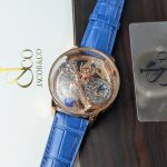 Jacob & Co. "The Godfather" Rose Gold-Tone Watch with Blue Strap