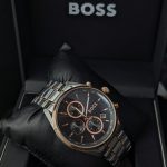 BOSS Two-Tone Chronograph Watch with Black Dial (Including Like Original Box Packaging)