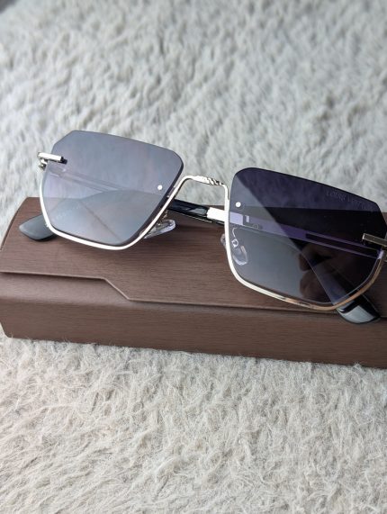 LOUIS VUITTON Silver-Tone Geometric Rimless-Style Sunglasses