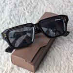 MOSCOT Inspired Square Sunglasses – Glossy Black Frame with Gold Stud Details (Copy)