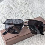 Black Geometric Aviator Sunglasses with Mirrored Lenses (Copy)
