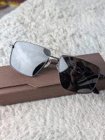 Premium Black and Metallic Double-Bridge Aviator Sunglasses