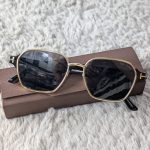 TOM FORD Black and Gold-Tone Geometric Sunglasses with Dark Lenses