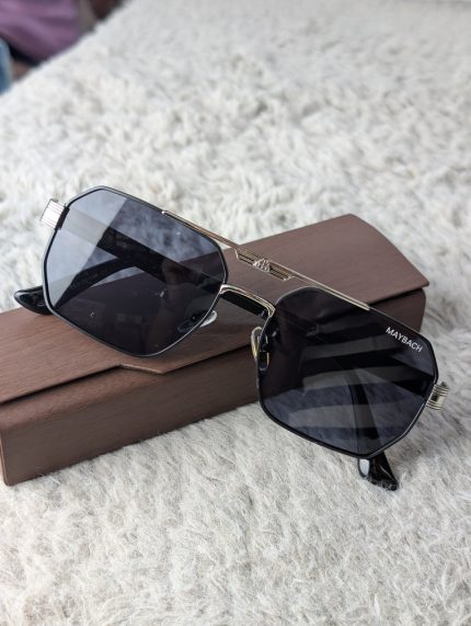 MAYBACH Angular Aviator Sunglasses with Dark Lenses