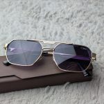 CAZAL Gold-Tone Angular Aviator Sunglasses with Gradient Lenses