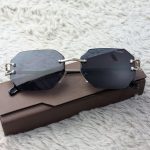 Cartier Rimless Octagonal Sunglasses with Silver-Tone Hardware