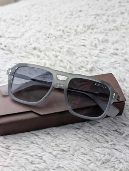MOSCOT Matte Grey Navigator Sunglasses with Gradient Lenses