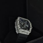 RICHARD MILLE Style White and Black Textured Tonneau Watch (Including Presentation Box)