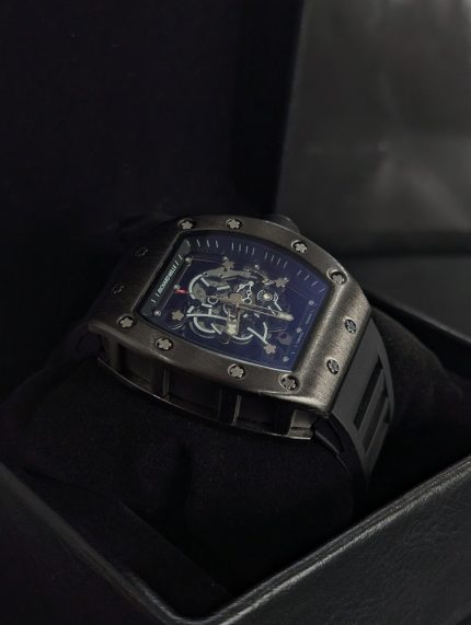 RICHARD MILLE Style Brushed Gunmetal Tonneau Watch (Including Presentation Box)