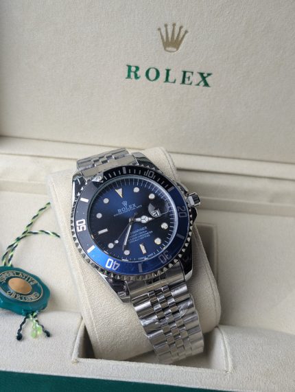 ROLEX Stainless Steel Submariner-Style Watch with Blue Dial and Bezel (Including Presentation Box & Hang Tag)