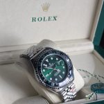 ROLEX Stainless Steel Left-Handed GMT-Master II Style Watch with Green and Black Bezel (Including Presentation Box & Hang Tag)