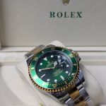 ROLEX Two-Tone Submariner-Style Watch with Green Dial and Bezel (Including Presentation Box)