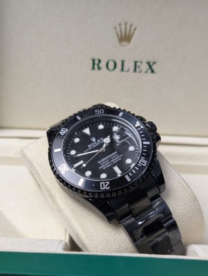 ROLEX All-Black Custom-Style Submariner Watch (Including Presentation Box)